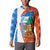 Nicaragua Christmas Button Sweatshirt with Jaguar in Sleigh Christmas Tree Snowflakes and Flag Colors Design - Wonder Print Shop