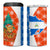 Nicaragua Christmas 4 in 1 Can Cooler Tumbler with Jaguar in Sleigh Christmas Tree Snowflakes and Flag Colors Design - Wonder Print Shop
