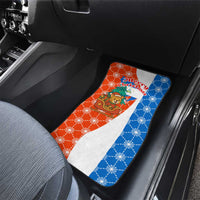 Nicaragua Christmas Car Mats with Jaguar in Sleigh Christmas Tree Snowflakes and Flag Colors Design - Wonder Print Shop