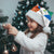 Nicaragua Christmas Santa Hat with Jaguar in Sleigh Christmas Tree Snowflakes and Flag Colors Design - Wonder Print Shop