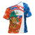 Nicaragua Christmas Cross Shoulder Shirt with Jaguar in Sleigh Christmas Tree Snowflakes and Flag Colors Design - Wonder Print Shop