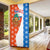 Nicaragua Christmas Door Cover with Jaguar in Sleigh Christmas Tree Snowflakes and Flag Colors Design - Wonder Print Shop