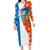 Nicaragua Christmas Family Matching Long Sleeve Bodycon Dress and Hawaiian Shirt with Jaguar in Sleigh Christmas Tree Snowflakes and Flag Colors Design - Wonder Print Shop