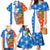 Nicaragua Christmas Family Matching Mermaid Dress and Hawaiian Shirt with Jaguar in Sleigh Christmas Tree Snowflakes and Flag Colors Design - Wonder Print Shop