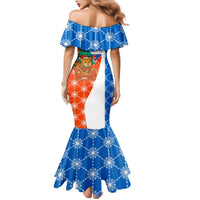 Nicaragua Christmas Family Matching Mermaid Dress and Hawaiian Shirt with Jaguar in Sleigh Christmas Tree Snowflakes and Flag Colors Design - Wonder Print Shop