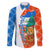 Nicaragua Christmas Family Matching Off The Shoulder Long Sleeve Dress and Hawaiian Shirt with Jaguar in Sleigh Christmas Tree Snowflakes and Flag Colors Design - Wonder Print Shop