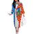 Nicaragua Christmas Family Matching Off The Shoulder Long Sleeve Dress and Hawaiian Shirt with Jaguar in Sleigh Christmas Tree Snowflakes and Flag Colors Design - Wonder Print Shop