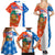Nicaragua Christmas Family Matching Summer Maxi Dress and Hawaiian Shirt with Jaguar in Sleigh Christmas Tree Snowflakes and Flag Colors Design - Wonder Print Shop