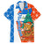 Nicaragua Christmas Family Matching Summer Maxi Dress and Hawaiian Shirt with Jaguar in Sleigh Christmas Tree Snowflakes and Flag Colors Design - Wonder Print Shop