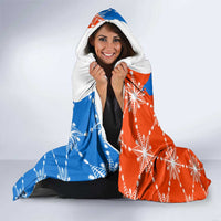 Nicaragua Christmas Hooded Blanket with Jaguar in Sleigh Christmas Tree Snowflakes and Flag Colors Design - Wonder Print Shop