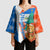Nicaragua Christmas Kimono Sleeve Blouse with Jaguar in Sleigh Christmas Tree Snowflakes and Flag Colors Design - Wonder Print Shop