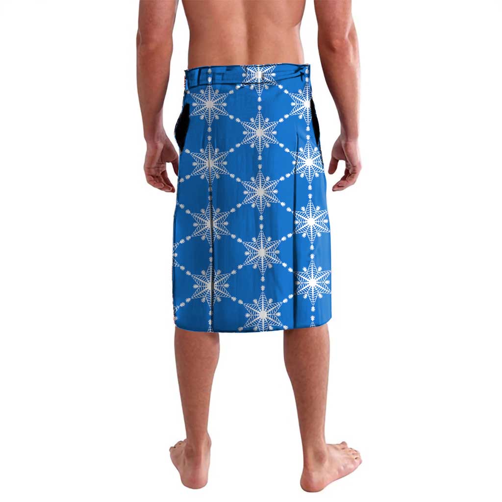 Nicaragua Christmas Lavalava with Jaguar in Sleigh Christmas Tree Snowflakes and Flag Colors Design - Wonder Print Shop