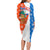 Nicaragua Christmas Long Sleeve Bodycon Dress with Jaguar in Sleigh Christmas Tree Snowflakes and Flag Colors Design - Wonder Print Shop