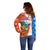 Nicaragua Christmas Off Shoulder Sweater with Jaguar in Sleigh Christmas Tree Snowflakes and Flag Colors Design - Wonder Print Shop
