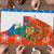 Nicaragua Christmas Puzzle with Jaguar in Sleigh Christmas Tree Snowflakes and Flag Colors Design - Wonder Print Shop
