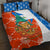 Nicaragua Christmas Quilt Bed Set with Jaguar in Sleigh Christmas Tree Snowflakes and Flag Colors Design - Wonder Print Shop