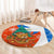Nicaragua Christmas Round Carpet with Jaguar in Sleigh Christmas Tree Snowflakes and Flag Colors Design - Wonder Print Shop