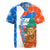Nicaragua Christmas Rugby Jersey with Jaguar in Sleigh Christmas Tree Snowflakes and Flag Colors Design - Wonder Print Shop