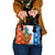 Nicaragua Christmas Shoulder Handbag with Jaguar in Sleigh Christmas Tree Snowflakes and Flag Colors Design - Wonder Print Shop