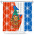 Nicaragua Christmas Shower Curtain with Jaguar in Sleigh Christmas Tree Snowflakes and Flag Colors Design - Wonder Print Shop