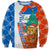 Nicaragua Christmas Sweatshirt with Jaguar in Sleigh Christmas Tree Snowflakes and Flag Colors Design - Wonder Print Shop