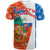 Nicaragua Christmas T Shirt with Jaguar in Sleigh Christmas Tree Snowflakes and Flag Colors Design - Wonder Print Shop