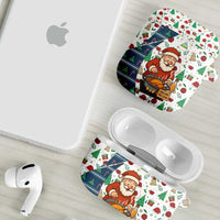 Nicaragua Christmas AirPods Case with Santa Cooking Gallina Rellena Tree Flag and Festive Icons Design - Wonder Print Shop