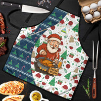 Nicaragua Christmas Apron with Santa Cooking Gallina Rellena Tree Flag and Festive Icons Design - Wonder Print Shop