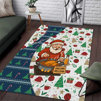 Nicaragua Christmas Area Rug with Santa Cooking Gallina Rellena Tree Flag and Festive Icons Design - Wonder Print Shop