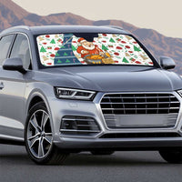 Nicaragua Christmas Auto Sun Shade with Santa Cooking Gallina Rellena Tree Flag and Festive Icons Design - Wonder Print Shop