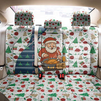 Nicaragua Christmas Back Car Seat Cover with Santa Cooking Gallina Rellena Tree Flag and Festive Icons Design - Wonder Print Shop