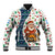 Nicaragua Christmas Baseball Jacket with Santa Cooking Gallina Rellena Tree Flag and Festive Icons Design - Wonder Print Shop