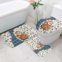 Nicaragua Christmas Bathroom Set with Santa Cooking Gallina Rellena Tree Flag and Festive Icons Design - Wonder Print Shop
