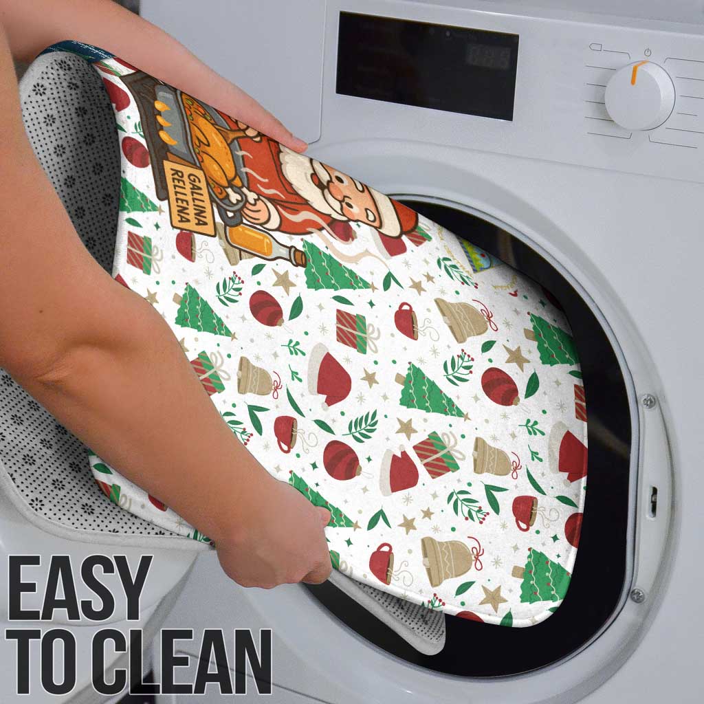 Nicaragua Christmas Bathroom Set with Santa Cooking Gallina Rellena Tree Flag and Festive Icons Design - Wonder Print Shop