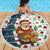 Nicaragua Christmas Beach Blanket with Santa Cooking Gallina Rellena Tree Flag and Festive Icons Design - Wonder Print Shop