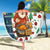 Nicaragua Christmas Beach Blanket with Santa Cooking Gallina Rellena Tree Flag and Festive Icons Design - Wonder Print Shop
