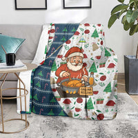 Nicaragua Christmas Blanket with Santa Cooking Gallina Rellena Tree Flag and Festive Icons Design - Wonder Print Shop