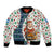 Nicaragua Christmas Bomber Jacket with Santa Cooking Gallina Rellena Tree Flag and Festive Icons Design - Wonder Print Shop