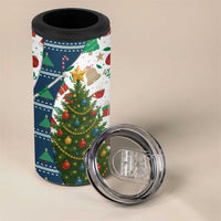 Nicaragua Christmas 4 in 1 Can Cooler Tumbler with Santa Cooking Gallina Rellena Tree Flag and Festive Icons Design - Wonder Print Shop