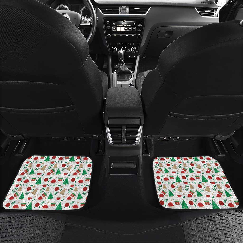 Nicaragua Christmas Car Mats with Santa Cooking Gallina Rellena Tree Flag and Festive Icons Design - Wonder Print Shop