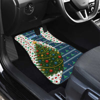 Nicaragua Christmas Car Mats with Santa Cooking Gallina Rellena Tree Flag and Festive Icons Design - Wonder Print Shop