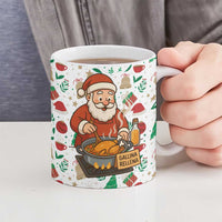Nicaragua Christmas Ceramic Mug with Santa Cooking Gallina Rellena Tree Flag and Festive Icons Design - Wonder Print Shop