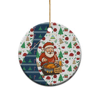 Nicaragua Christmas Ceramic Ornament with Santa Cooking Gallina Rellena Tree Flag and Festive Icons Design - Wonder Print Shop