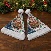 Nicaragua Christmas Santa Hat with Santa Cooking Gallina Rellena Tree Flag and Festive Icons Design - Wonder Print Shop