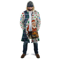 Nicaragua Christmas Cloak with Santa Cooking Gallina Rellena Tree Flag and Festive Icons Design - Wonder Print Shop