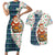 Nicaragua Christmas Couples Matching Short Sleeve Bodycon Dress and Hawaiian Shirt with Santa Cooking Gallina Rellena Tree Flag and Festive Icons Design - Wonder Print Shop