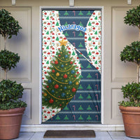 Nicaragua Christmas Door Cover with Santa Cooking Gallina Rellena Tree Flag and Festive Icons Design - Wonder Print Shop