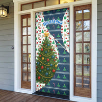 Nicaragua Christmas Door Cover with Santa Cooking Gallina Rellena Tree Flag and Festive Icons Design - Wonder Print Shop