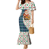 Nicaragua Christmas Family Matching Mermaid Dress and Hawaiian Shirt with Santa Cooking Gallina Rellena Tree Flag and Festive Icons Design - Wonder Print Shop