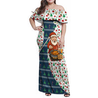 Nicaragua Christmas Family Matching Off Shoulder Maxi Dress and Hawaiian Shirt with Santa Cooking Gallina Rellena Tree Flag and Festive Icons Design - Wonder Print Shop